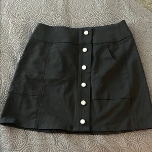 Express Black Mini Skirt with Button Detail